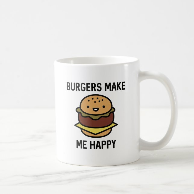 Caneca De Café Burgers me fazem feliz (Direita)