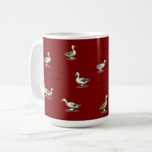 Caneca De Café Burgundy Eu Amo Patos