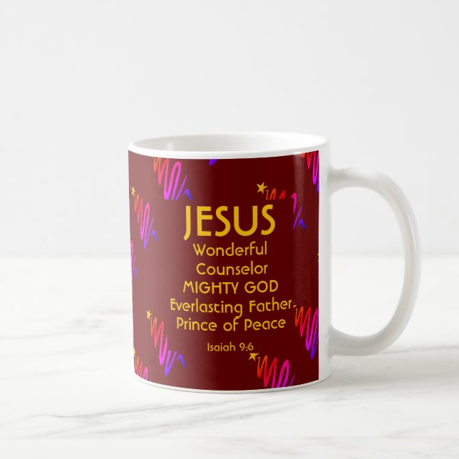 Caneca De Café Burgundy Isaiah Jesus Natal (Direita)
