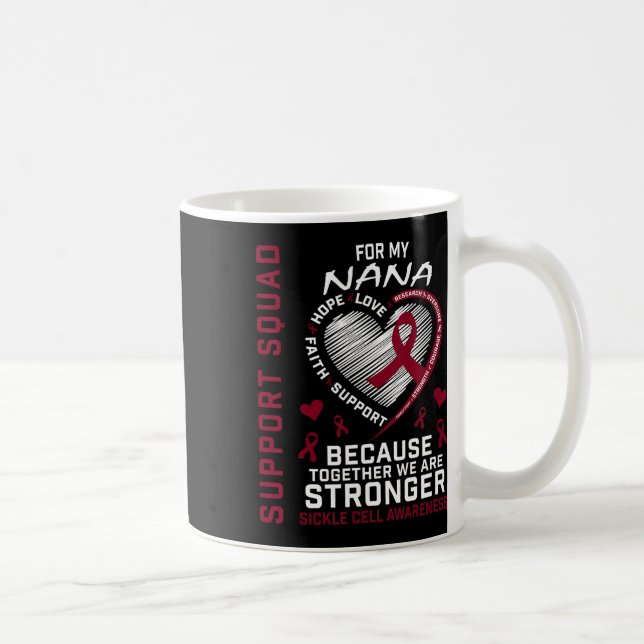Caneca De Café Burgundy Sickle Cell Awarness Items Nana Support (Direita)