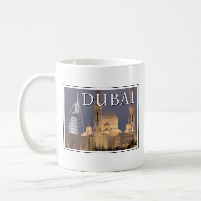 Caneca De Café Burj al Arab | Mesquita no Dubai Evening (Esquerda)