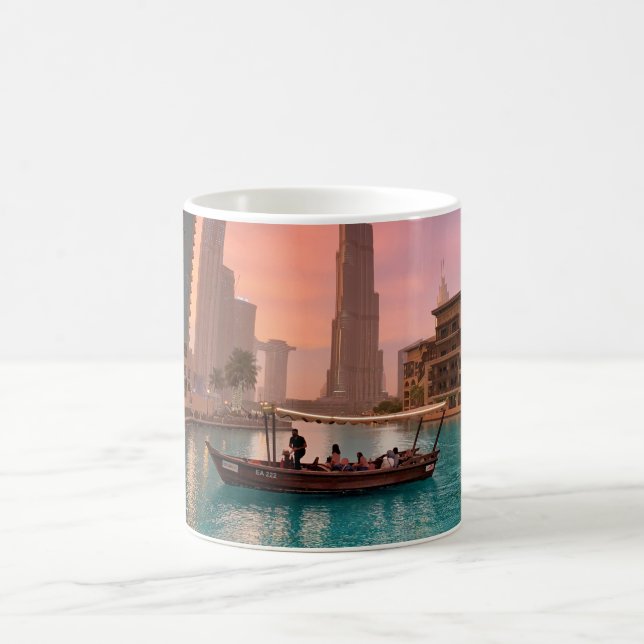 Caneca De Café Burj Khalifa Boat Lake Cityscape (Centro)