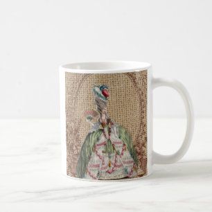 Caneca De Café burlap Marie Antoinette, país francês barroco