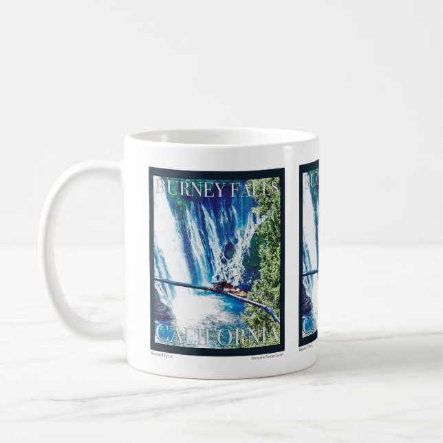 Caneca De Café Burney Falls, Poster CA (Esquerda)