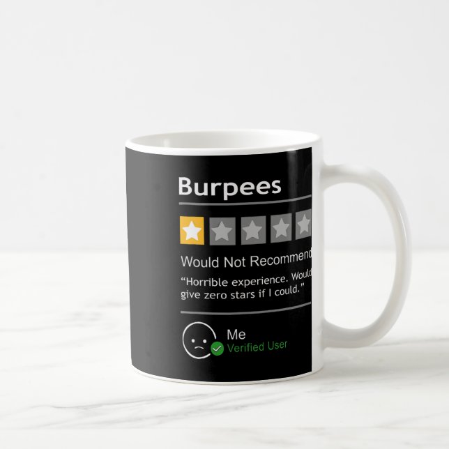Caneca De Café Burpees Não Recomendariam Presente Engraçado para  (Direita)