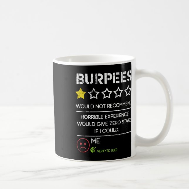 Caneca De Café Burpees Não Recomendariam Zero Estrelas Engraçado  (Direita)