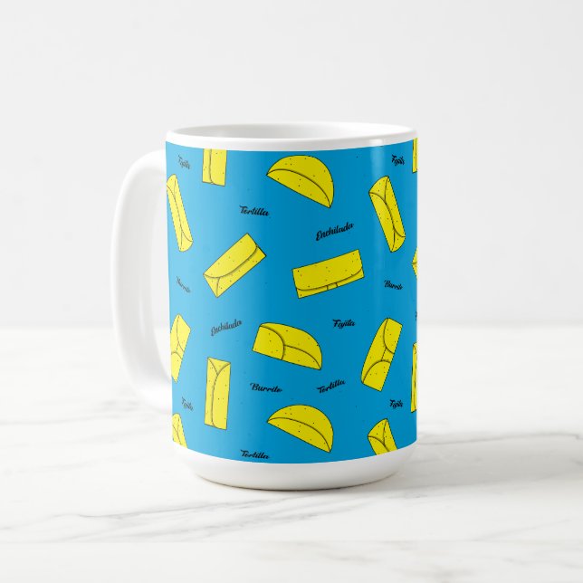 Caneca De Café Burritos, Enchiladas, Tortilhas, Fajitas (Frente Esquerda)