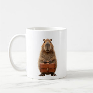 Caneca De Café Business Capybara com Briefcase