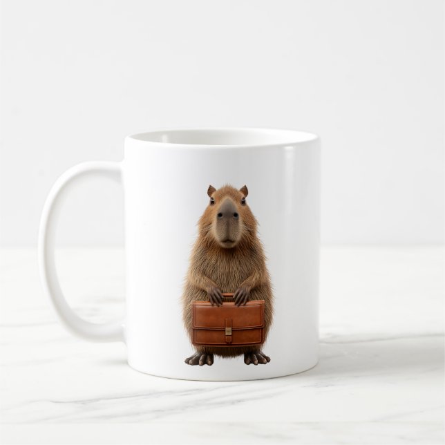 Caneca De Café Business Capybara com Briefcase (Esquerda)