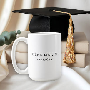 Caneca De Café Busque Magia Citação Inspiradora Diária
