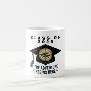 Caneca De Café Bússola de Graduação da Turma de 2026 Tábua de Mor