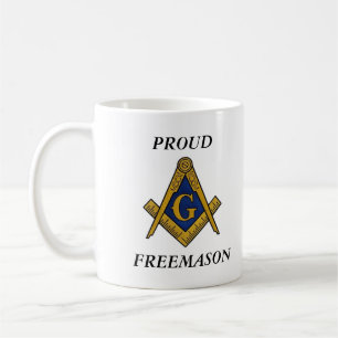 Caneca De Café Bússola Maçônica Preto e Branco