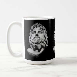 Caneca De Café Busto de mármore greco-romano clássico preto e bra
