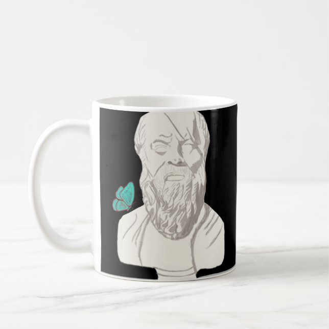Caneca De Café Busto de um Filósofo Grego Poster (Esquerda)