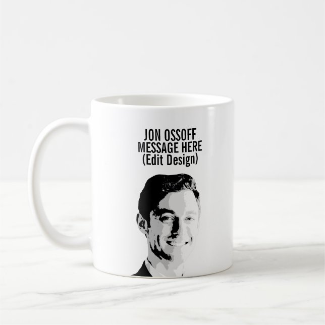 Caneca De Café Busto Personalizado de Jon Ossoff (Esquerda)