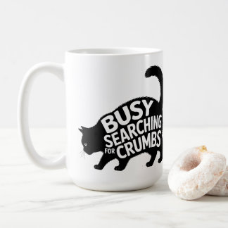 Caneca De Café Busy Searching for Crumbs Fat Cat Diet Humor