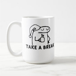 Caneca De Café But First, Coffee Break Hand Drawn