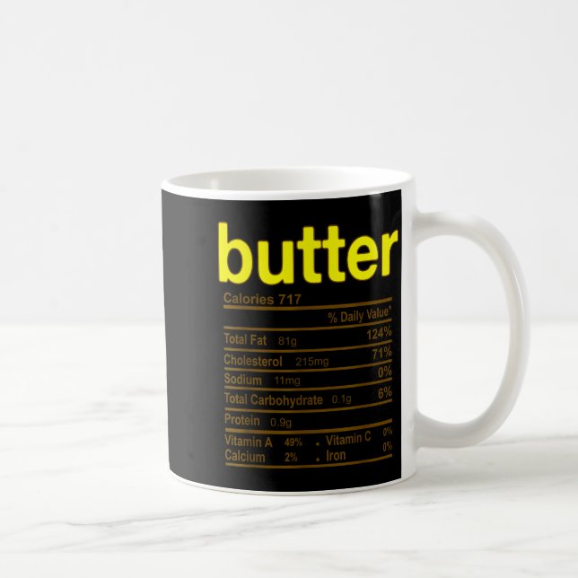 Caneca De Café Butter Nutrition Facts Funny Thanksgiving Christma (Direita)