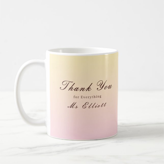 Caneca De Café Butter Pink - Personalised Thank You Teacher Mug (Esquerda)