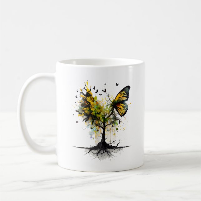 Caneca De Café Butterfly Animal Creative Art (Esquerda)