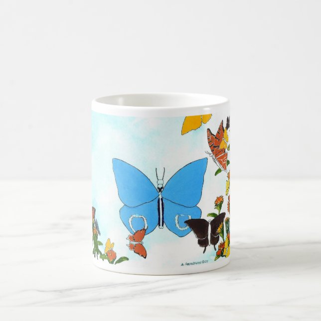 Caneca De Café Butterfly Collage Coffee Mug (Centro)