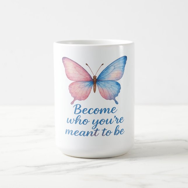 Caneca De Café Butterfly Inspirational Candle Label  (Centro)
