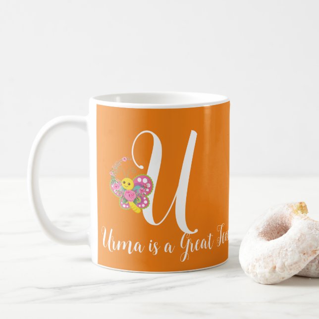 Caneca De Café Butterfly - U Floral Mug (Com Donut)