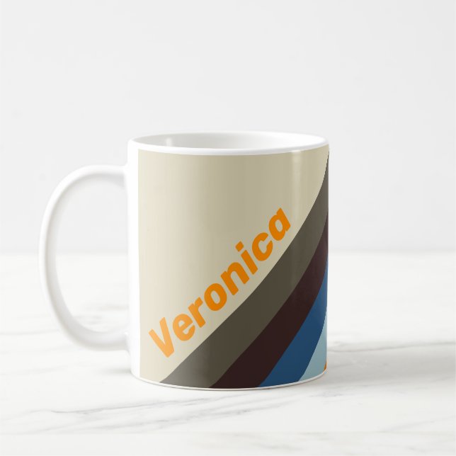 Caneca De Café Butternut Fade Stripes with Name Ping Pong Paddle (Esquerda)