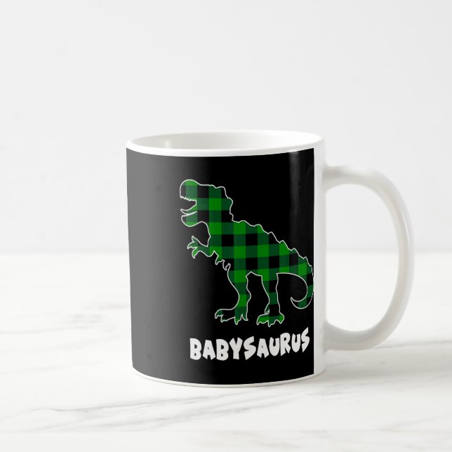 Caneca De Café By Saurus T-rex Dinosaurs Plaid St Patricks Day  (Direita)