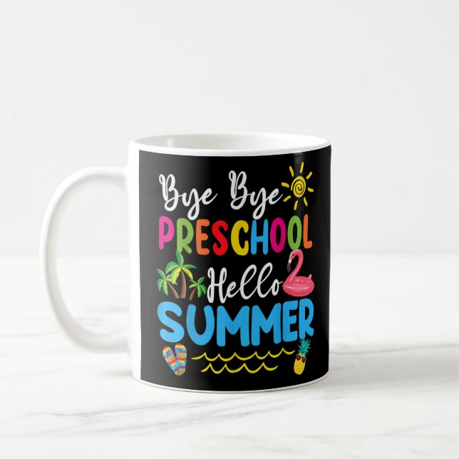 Caneca De Café Bye Bye Preschool Alô Aluna de Professores de Verã (Esquerda)