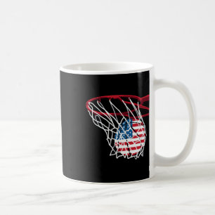 Caneca De Café Bysketbyll Shoot Byll Fun American Flag Indepe
