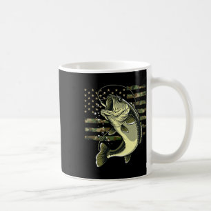 Caneca De Café Byss Peixe Pescaria EUA Bandeira Americana Camufla