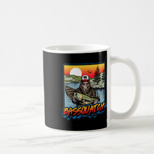 Caneca De Café Byssquatch! Divertido Byss Pesca Sasquatch Retro 8