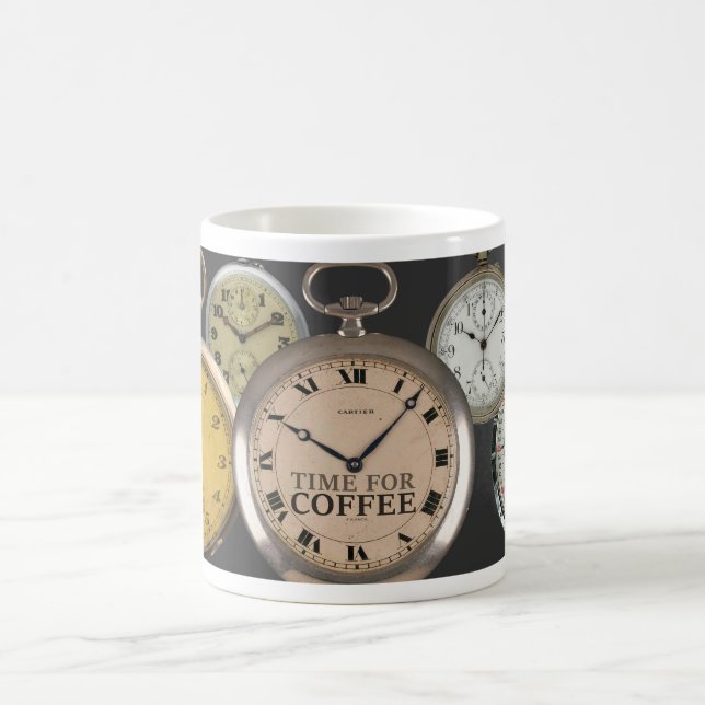 Caneca De Café c1900 POCKET WATCH THEME 'TIME FOR COFFEE' (Centro)