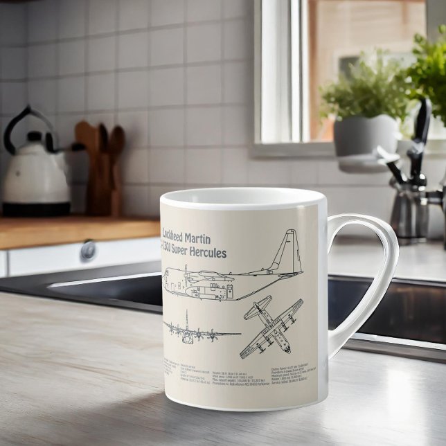 Caneca De Café C-130 Hércules - Planos de avião para Blueprint AD (Criador carregado)