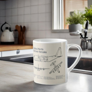Caneca De Café C-130 Hercules - Plantas de Projeto de Avião AD