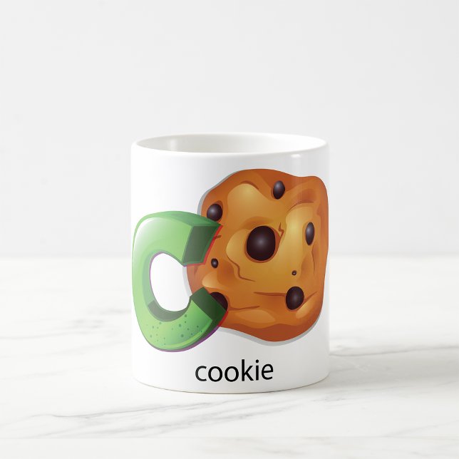 Caneca De Café C é para Cookie Alphabet - Letra Chocolate Chip (Criador carregado)