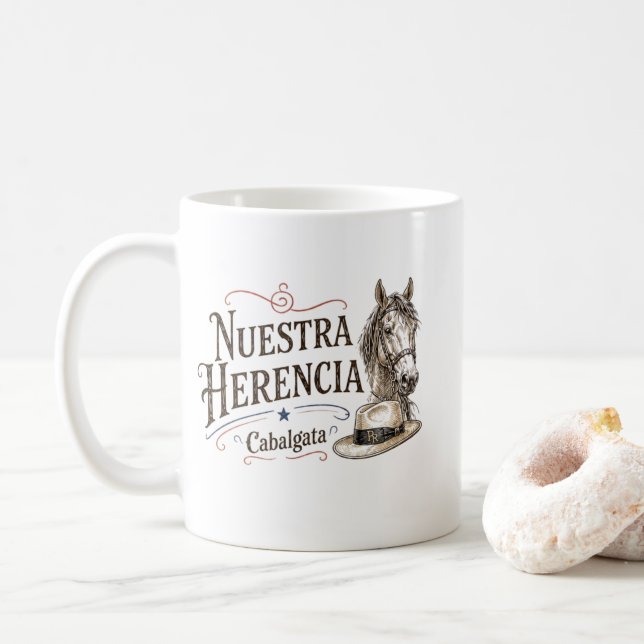 Caneca De Café Cabalgata Porto Rico Nossa Herança (Com Donut)