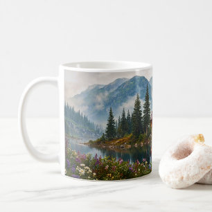 Caneca De Café Cabana Aconchegante de Montanha Arte da Natureza d