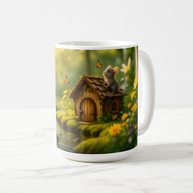 Caneca De Café Cabana da Floresta Encantada (Frente Esquerda)
