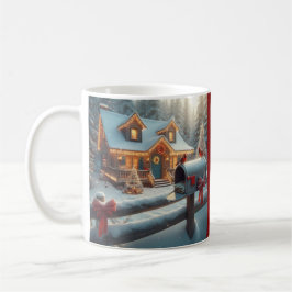 Caneca De Café Cabana de Natal Aconchegante no País das Maravilha