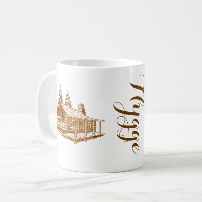 Caneca De Café Cabana rústica de madeira Cosy - Hygge ou seu (Frente Esquerda)