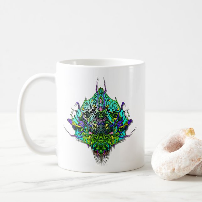 Caneca De Café Cabeça alienígena - Aqua (Com Donut)