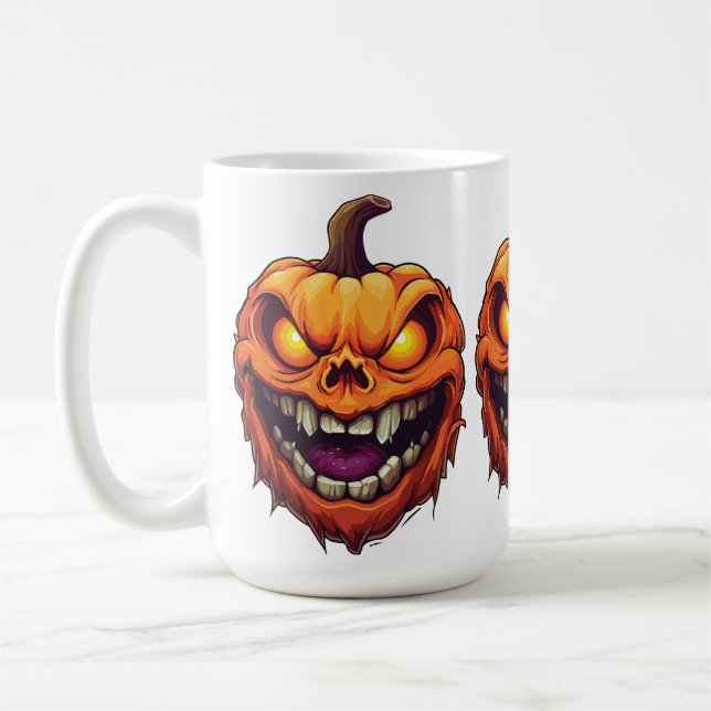 Caneca De Café Cabeça de Abóbora de Grinning Sinister (Esquerda)