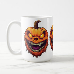 Caneca De Café Cabeça de Abóbora Sorrindo Sinistramente