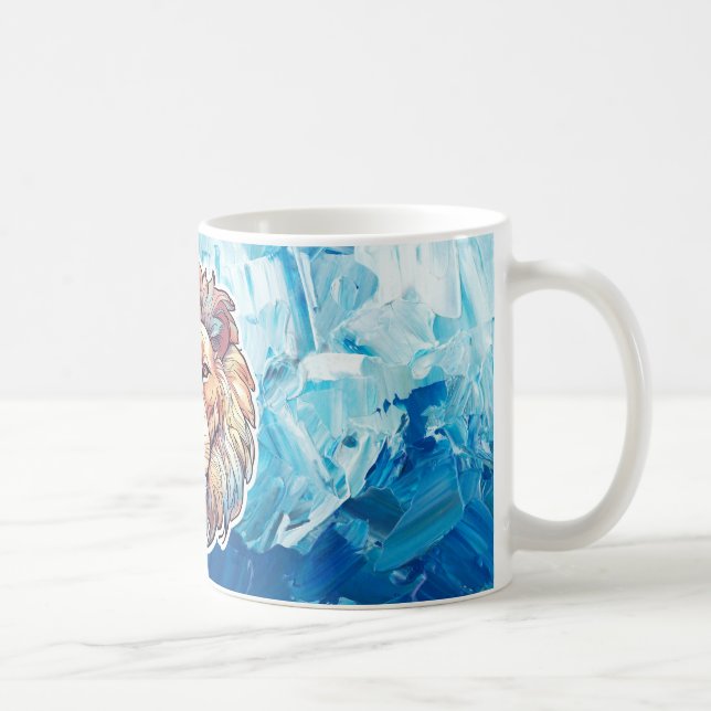 Caneca De Café Cabeça de abstrato azul (Direita)