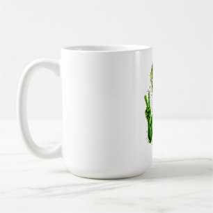 Caneca De Café Cabeça de Alien Engraçado Comendo Pizza OVNI