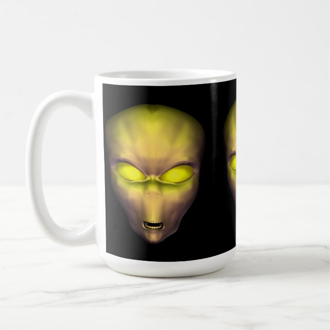Caneca De Café Cabeça de Alienígena amarela (Esquerda)