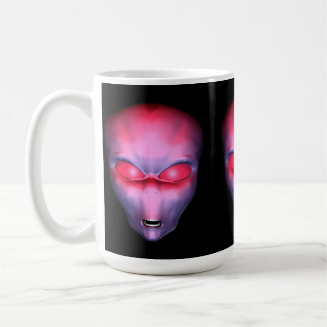 Caneca De Café Cabeça de Alienígena rosa (Esquerda)