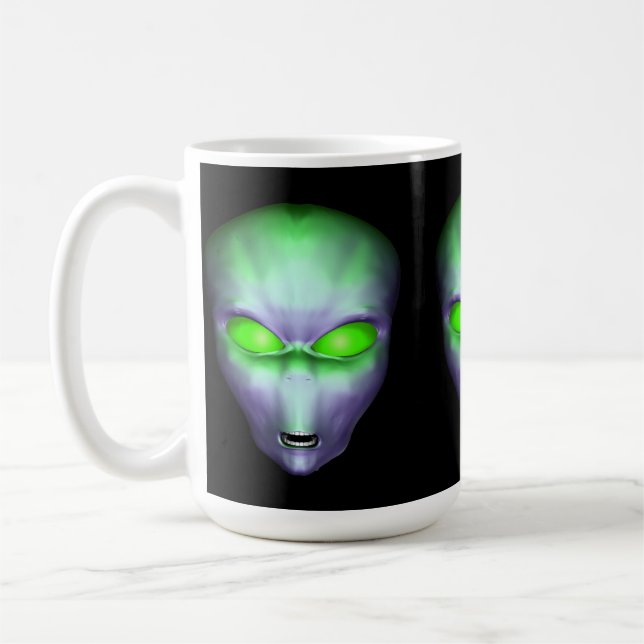 Caneca De Café Cabeça de Alienígena Verde (Esquerda)
